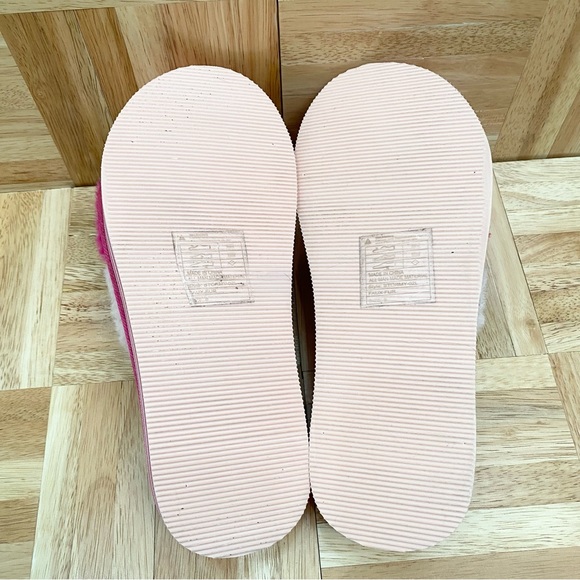 MUDD Stormy Fuchsia/White Fuzzy Elastic Slingback Slides Platform Slippers Sz 9 - Picture 11 of 16